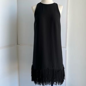 Banana Republic women’s black fringe sleeveless party dress